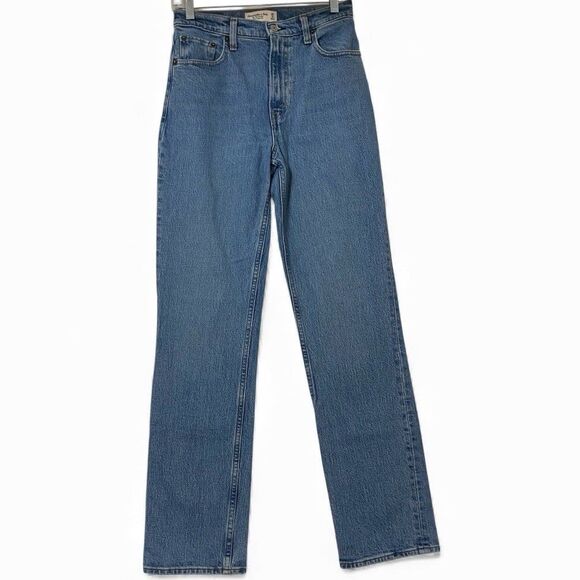 Abercrombie Fitch Jeans Women 25/0 Blue The 90s Straight Ultra High Rise - Picture 1 of 12